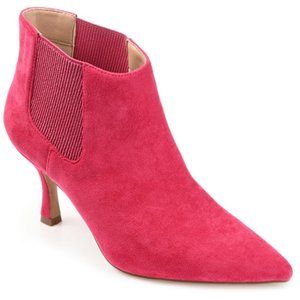 Fuchsia Pull On Stiletto Booties